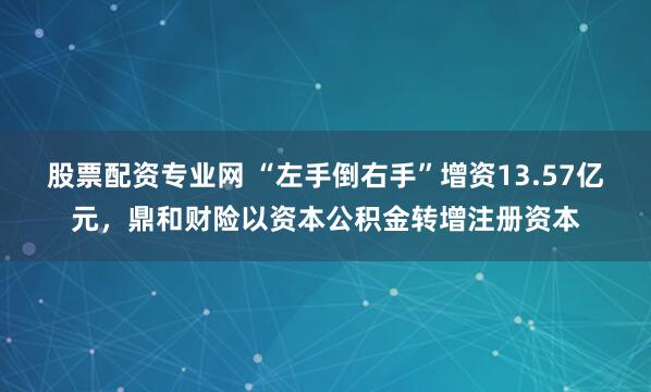 股票配资专业网 “左手倒右手”增资13.57亿元，鼎和财险以资本公积金转增注册资本
